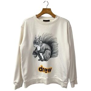 Drew House NEW Real Sherman Squirrel Crewneck Sweatshirt Off White Size S NWOT